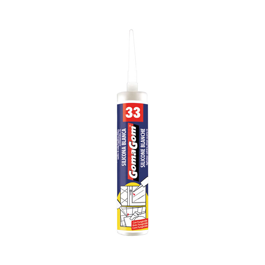 95005 - Nº33 TUBO SILICONE BRANCO 230ML 95005 - Nº33 TUBO SILICONE BRANCO 230ML - DIY - GOMA GOM
