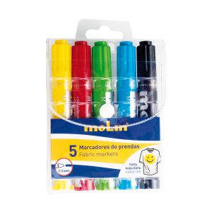 RTT230-05-MOLIN-PACK COM 5 MARCADORES DE TECIDO CORES SORTIDAS - MOLIN - Marcadores