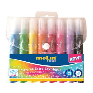 RTT230-08W - MOLIN - BOLSA COM 8 MARCADORES EXTRA-LAVÁVEIS - MOLIN - Marcadores