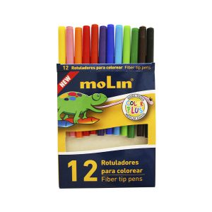 RCP210-12B - MOLIN - CAIXA 12 MARCADORES DE PONTA FINA COLOR PLUS - MOLIN - Marcadores