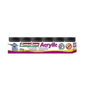 19761 - Gomagom Tinta Acrílica 30g 6 uni - Preta 19761 - Gomagom Tinta Acrílica 30g 6 uni - Preta - Tinta - GOMA GOM